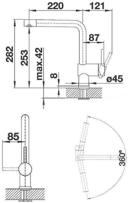 Смеситель для кухни Blanco Linus 514019 Хром