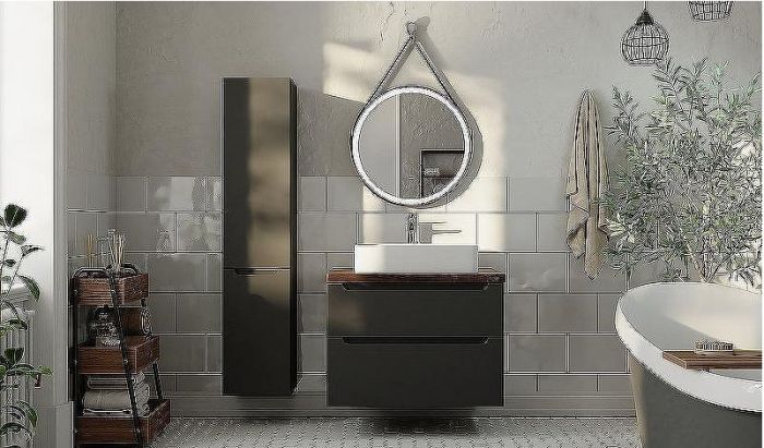 Зеркало Jorno Wood 60 Wood.02.60/ТК с подсветкой с бесконтактным выключателем