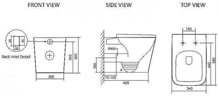 Унитаз SantiLine SL-5021T приставной с сиденьем Микролифт