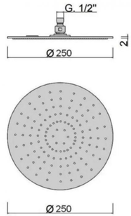 Верхний душ Giulini Futuro F1707-25BROP Бронза матовая