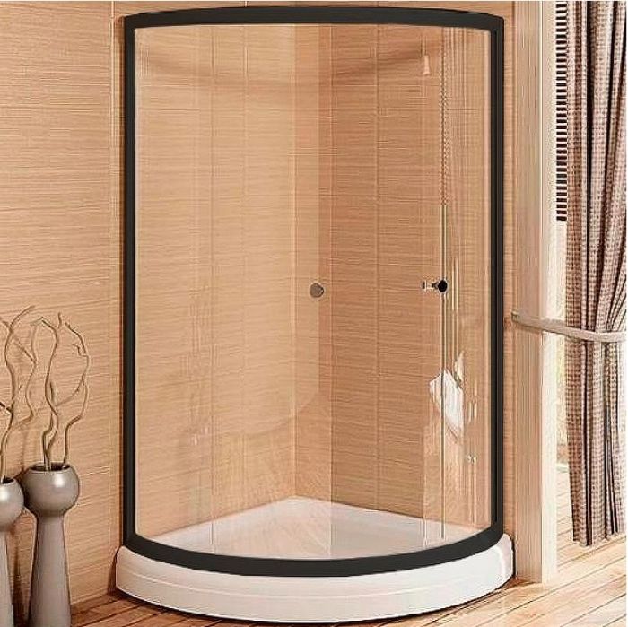 Душевой уголок Radomir Найт 90x90 1-03-6-0-0-0010 профиль Черный стекло прозрачное