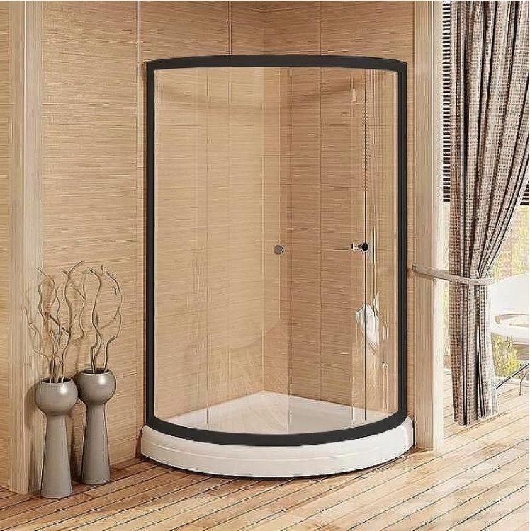 Душевой уголок Radomir Найт 90x90 1-03-6-0-0-0010 профиль Черный стекло прозрачное