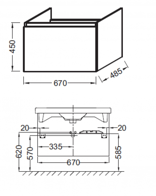 Тумба для ванной Odeon Up, цвет дуб серый [EB860-E71]