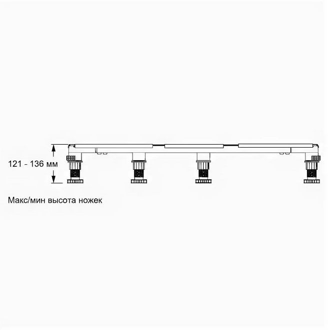 Каркас для душевого поддона Jacob Delafon Flight NEUS до 140 см, E62525-GA Каркас для душевого поддона Jacob Delafon Flight NEUS до 140 см, E62525-GA