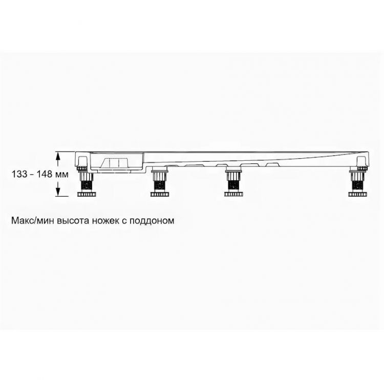 Каркас для душевого поддона Jacob Delafon Flight NEUS до 140 см, E62525-GA Каркас для душевого поддона Jacob Delafon Flight NEUS до 140 см, E62525-GA