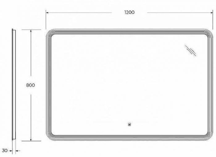 Зеркало Cezares Duet 120 CZR-SPC-DUET-1200-800-LED-TCH с подсветкой с лазерной гравировкой и сенсорным выключателем