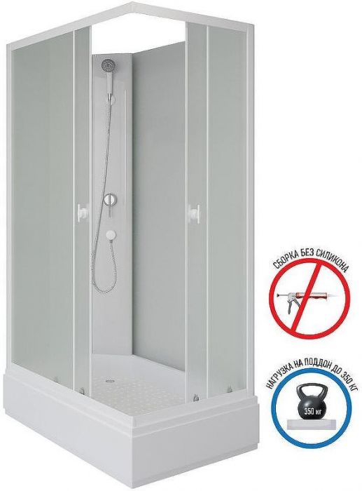 Душевая кабина Niagara Promo 100x80 P100/80/26Q/MT/BK без гидромассажа
