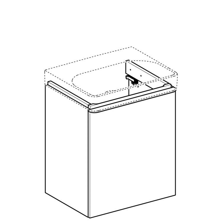 Тумба под раковину Geberit Smyle Square 55x61.7, левая, темно-серый матовый [500.366.JK.1]