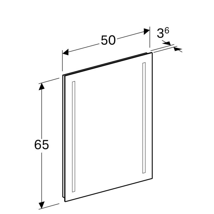Зеркало Geberit Option с подсветкой 50х65 см [500.581.00.1]