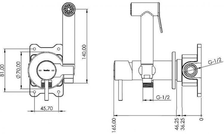 Гигиенический душ со смесителем Teska Pulito BTK6800 Хром Гигиенический душ со смесителем Teska Pulito BTK6800 Хром
