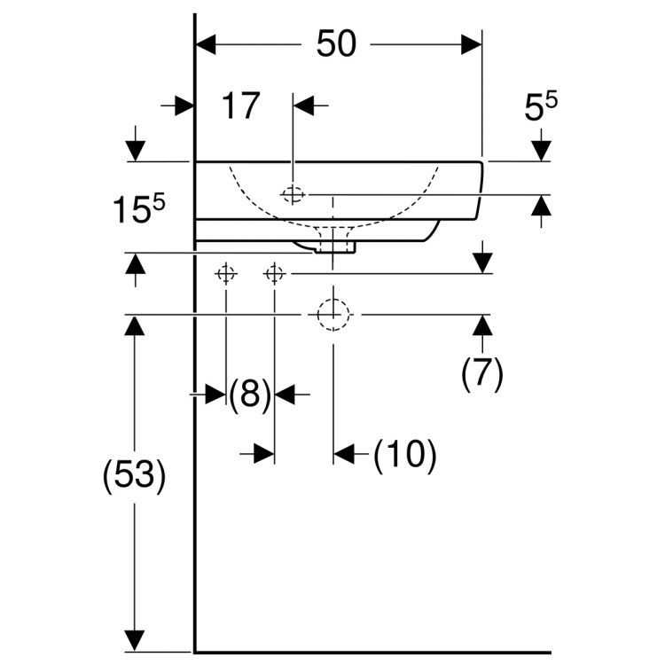 Раковина Geberit Renova Nr.1 Comprimo, 226150000 Раковина Geberit Renova Nr.1 Comprimo, 226150000
