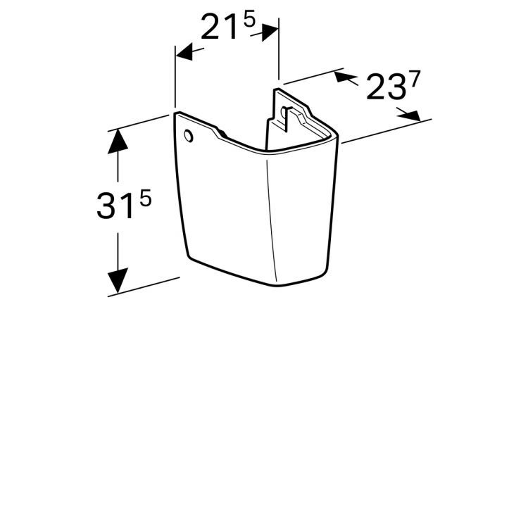 Полупьедестал для раковины Geberit Renova Nr.1 Plan, 292150000 Полупьедестал для раковины Geberit Renova Nr.1 Plan, 292150000