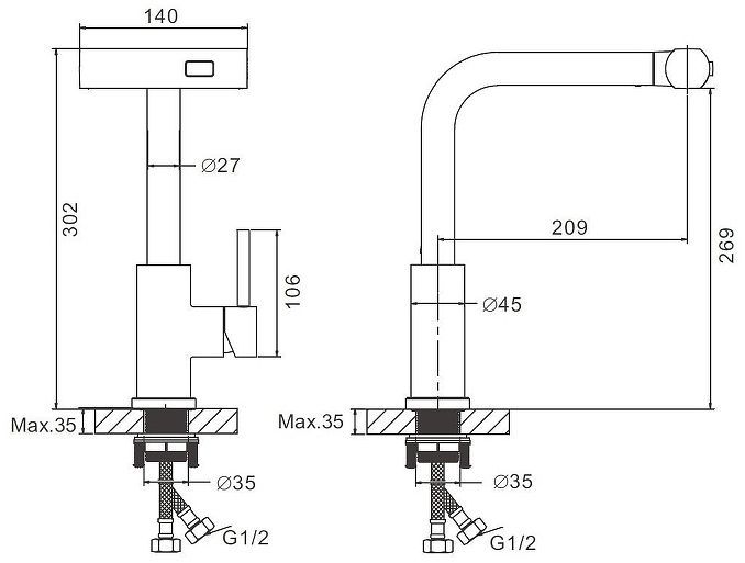 Смеситель для кухни Belz B74811-5 цвет Брашированное золото
