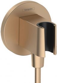 Hansgrohe FixFit S Шланговое подключение с держателем ручного душа, цвет: шлифованная бронза