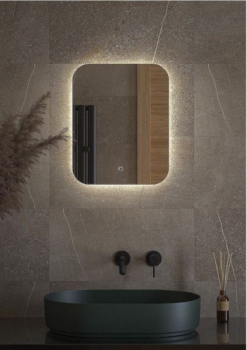 Зеркало Defesto Opti 40x50 DF 2801S с подсветкой 15W-4500К/Сенсорный выключатель/Нейтральный белый свет