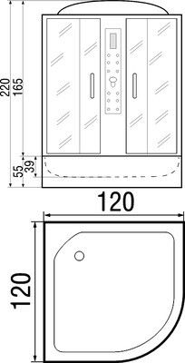 Душевая кабина River Temza 120/120/55 ТН Душевая кабина River Temza 120/120/55 ТН