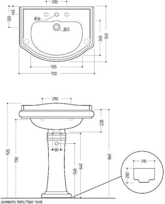 Раковина Migliore Bella 73 20604 Белая