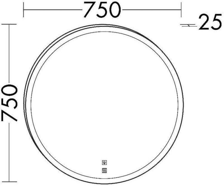 Зеркало Burgbad Lin20 75 SIJN075 с подсветкой с подогревом с сенсорным выключателем