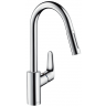 Hansgrohe Focus, Смеситель для кухни, с выдвижным душем, Цвет: хром
