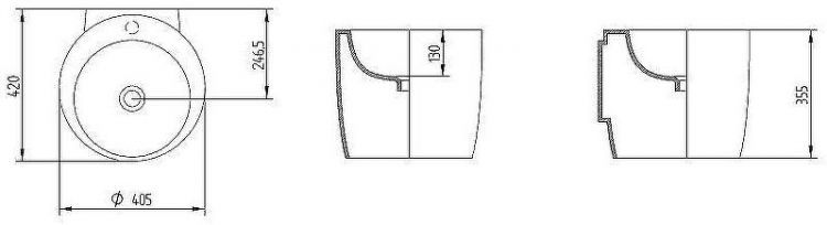 Раковина AeT Totem 41 L102T0R0V1100 Белая