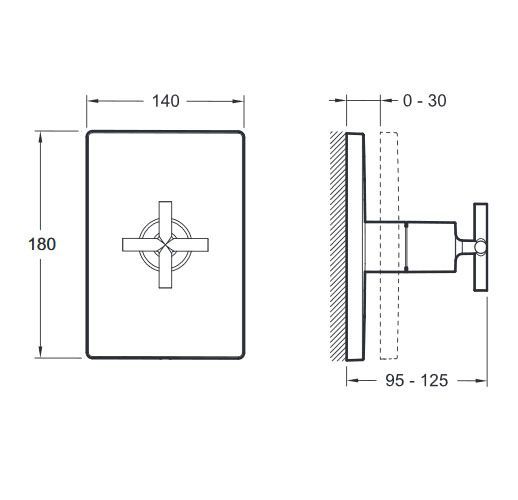 Переключатель встраиваемый Jacob Delafon MODULO E75415-CP, три выхода