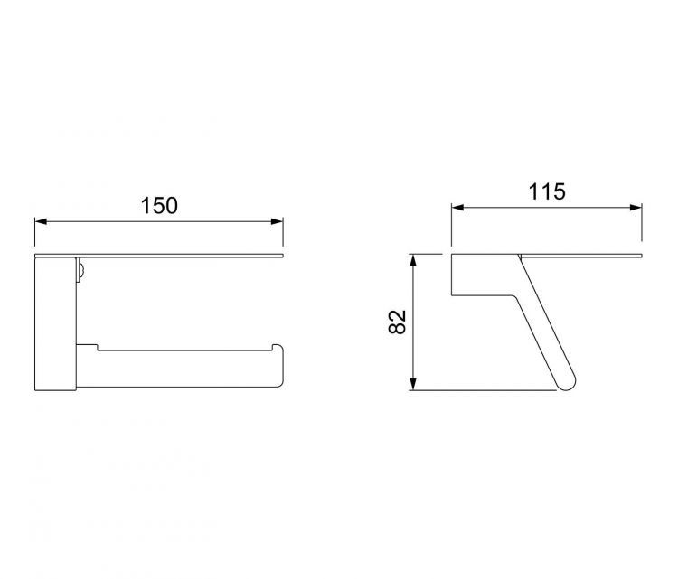 Бумагодержатель с полкой для телефона Timo Selene 10043/00 хром