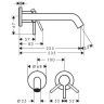 Hansgrohe Tecturis S Смеситель для раковины, настенный, цвет: хром