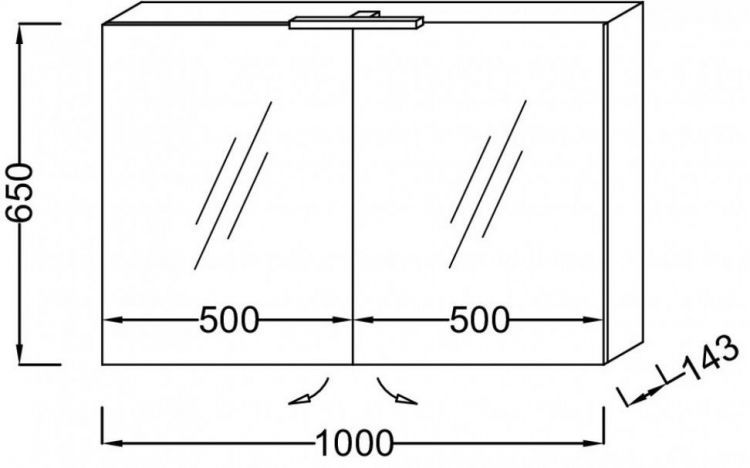 Зеркальный шкаф Jacob Delafon 100 см EB1365-N21, серый титан Зеркальный шкаф Jacob Delafon 100 см EB1365-N21, серый титан
