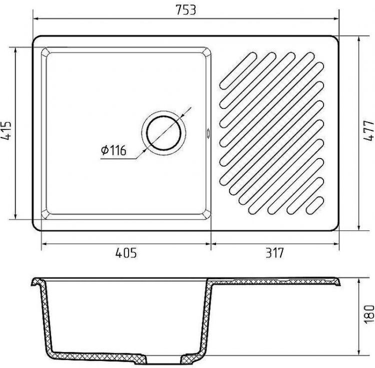 Кухонная мойка GranFest Quarz GF-ZL52 Песочная Кухонная мойка GranFest Quarz GF-ZL52 Песочная