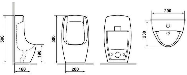Писсуар Laguraty Sensor 507 подвесной Белый