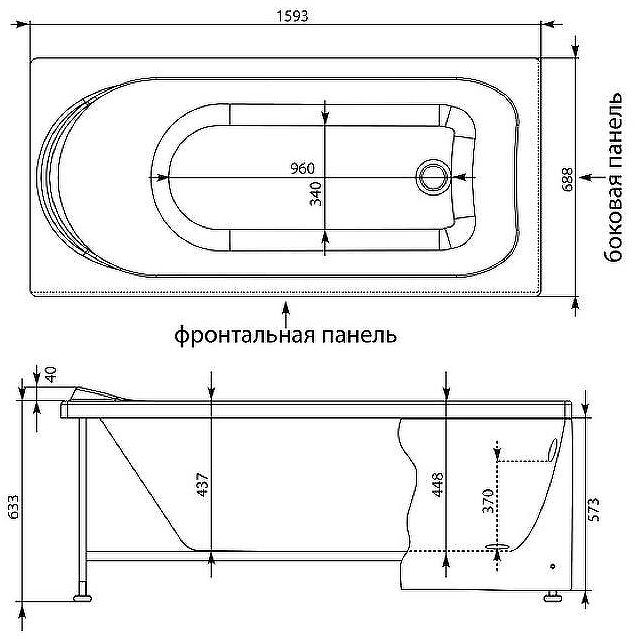 Акриловая ванна Aquanet Nord 160x70 205533 без гидромассажа