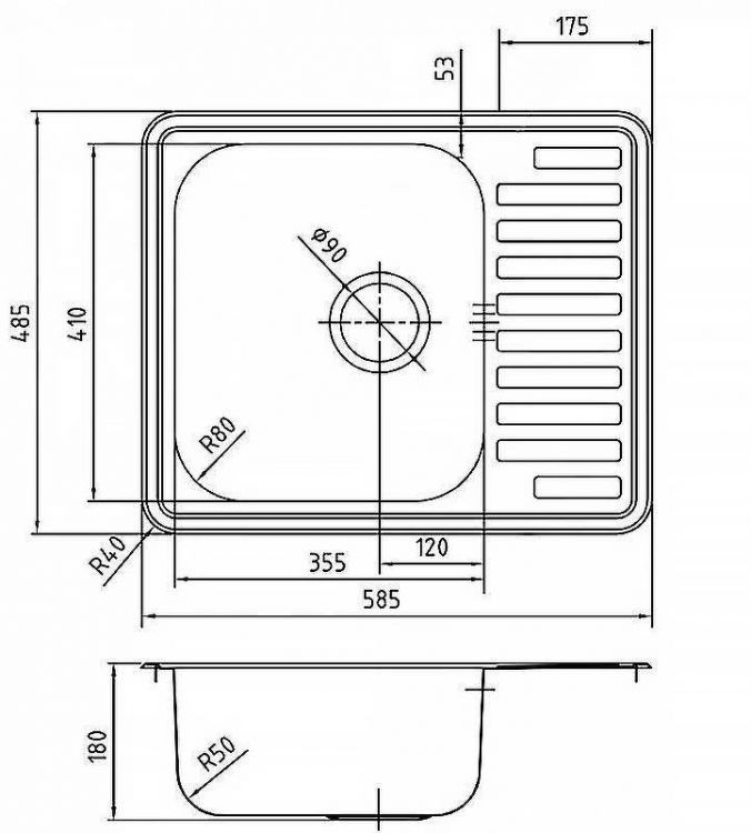 Кухонная мойка Iddis Strit S 58 STR58SDi77S Сатин