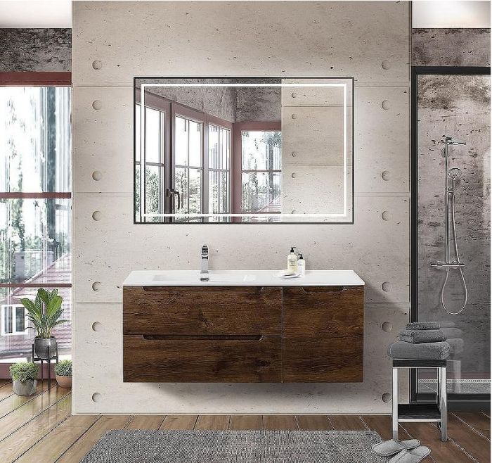 Тумба под раковину BelBagno Etna 120 L ETNA-1200-2C-1A-SO-RW-L подвесная Rovere Moro