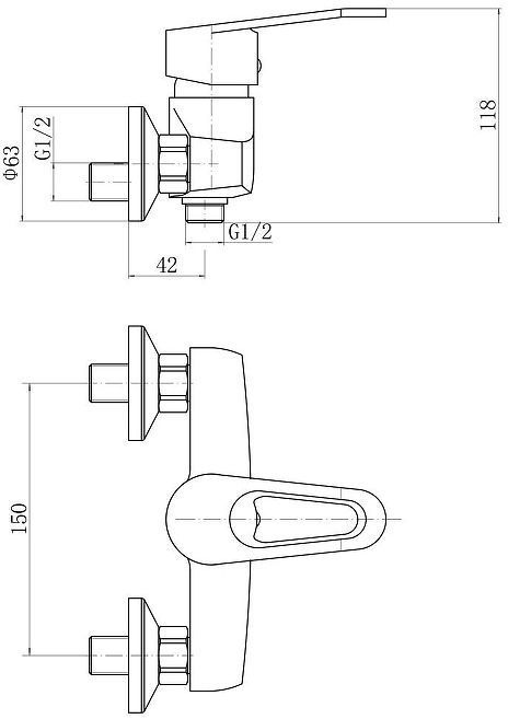 Смеситель для душа Plstart PL2006 цвет Хром