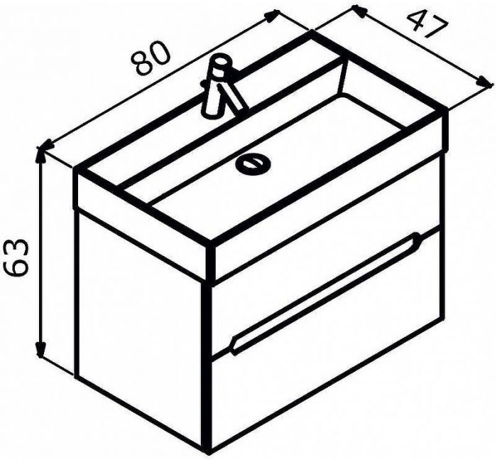 Тумба с раковиной Orka Malta 80 5001474 подвесная Кашемировая матовая