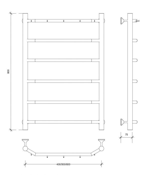 Полотенцесушитель водяной Secado Агата 1 К 80x60 хром