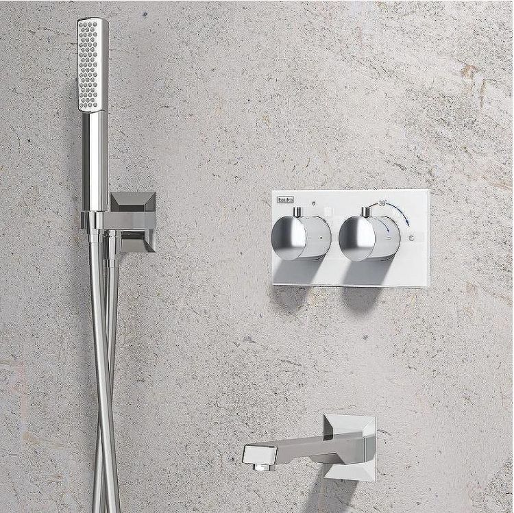 Душевая система Teska Teona T4110B с термостатом Хром Белое стекло Душевая система Teska Teona T4110B с термостатом Хром Белое стекло