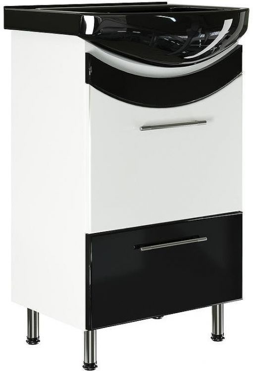 Тумба под раковину Mixline Радуга 52 522467 Белая Черная