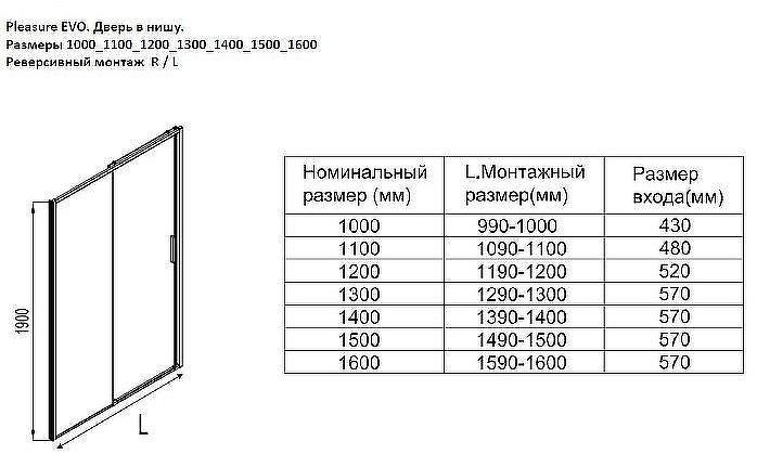 Душевая дверь Aquanet Pleasure Evo AE65-N140-BT 140 312541 профиль Черный стекло прозрачное