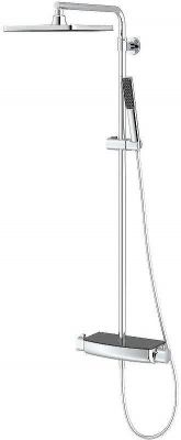 Душевая система Teska Mira DK2921C с термостатом Хром Черное стекло