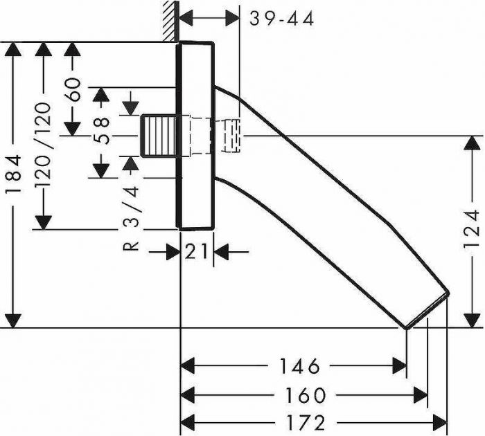Излив для смесителя Axor Starck Organic 12417000 Хром