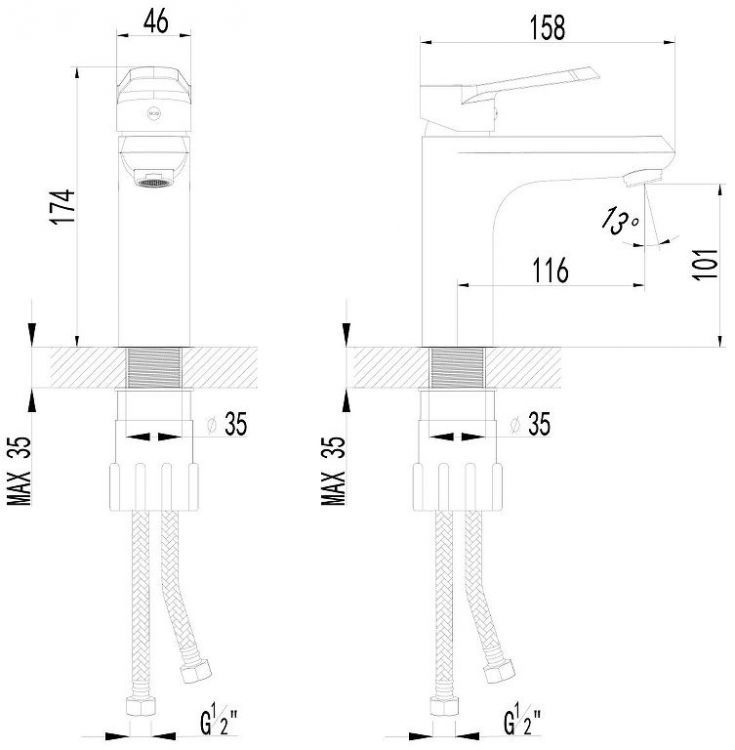 Смеситель для раковины AWP Piros S0306C цвет Хром