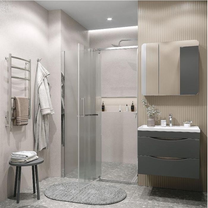 Душевая дверь Grossman Pragma 120 100.K33.03.120.10.02 профиль Хром стекло шиншилла