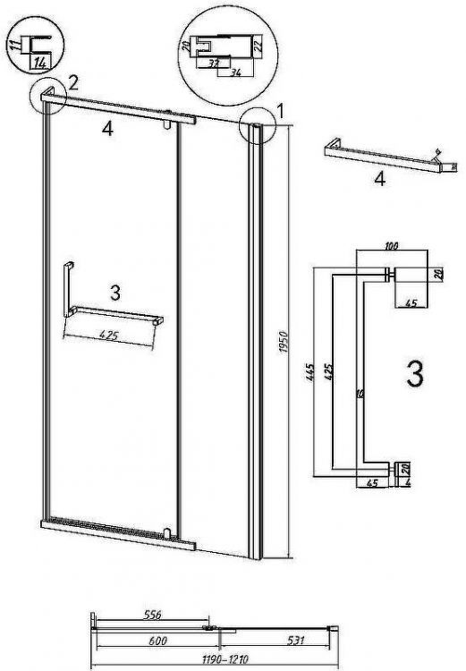 Душевая дверь Grossman Pragma 120 100.K33.03.120.10.02 профиль Хром стекло шиншилла Душевая дверь Grossman Pragma 120 100.K33.03.120.10.02 профиль Хром стекло шиншилла