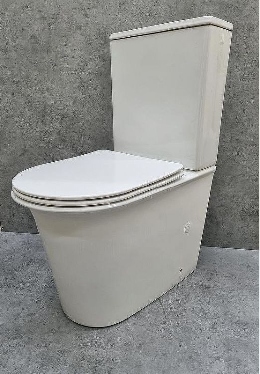 Унитаз компакт CeramaLux 1223A Белый глянцевый с бачком и сиденьем Микролифт