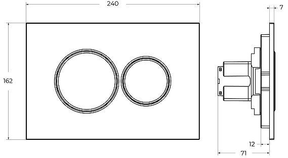 Клавиша смыва Cezares Pneumatic PN1-BTN-01 цвет Хром глянцевый