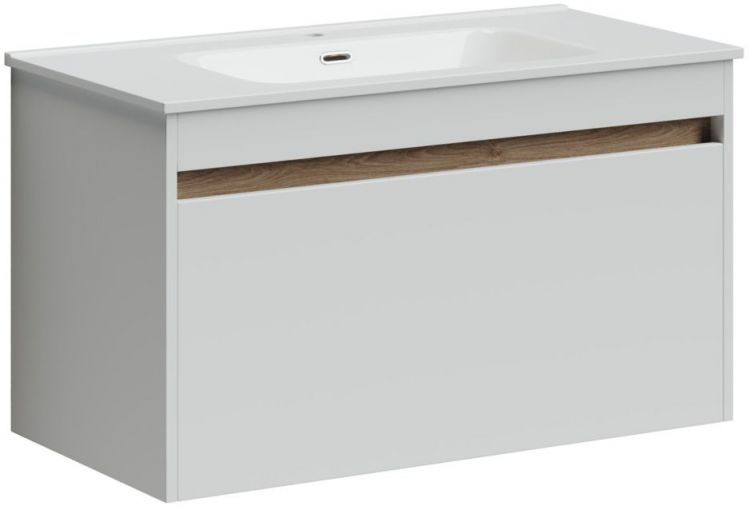 Тумба подвесная SANCOS под раковину Smart, белый глянец 890х450х500, SM90W