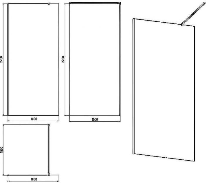 Душевая перегородка STWORKI Берген 100 MV-BE-100-CR-M профиль Хром глянцевый стекло матовое