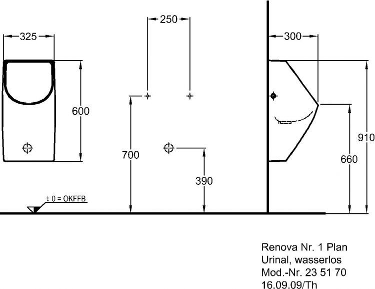 Писсуар Keramag Renova Nr.1 Plan, 235170000 Писсуар Keramag Renova Nr.1 Plan, 235170000