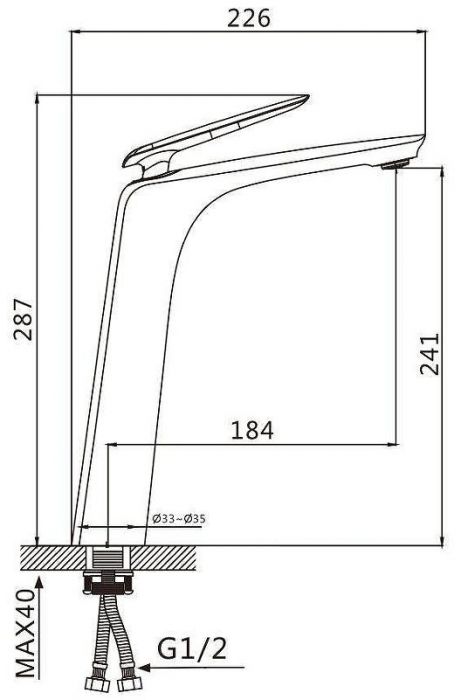 Смеситель для раковины Savol S-JD9211H цвет Черный